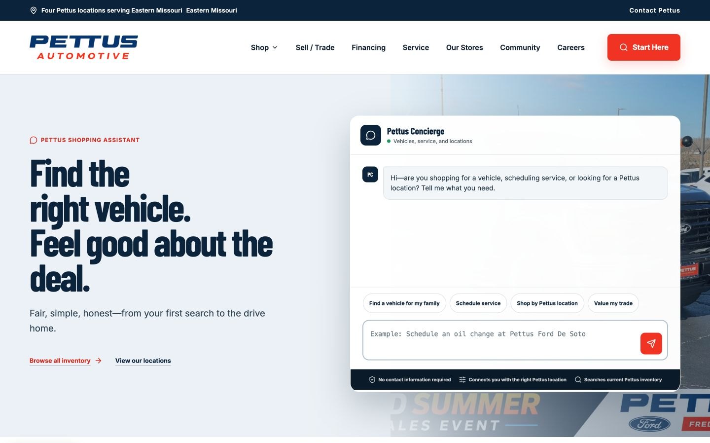 Get More For Your Trade multi-store automotive website with inventory search and dealership routing